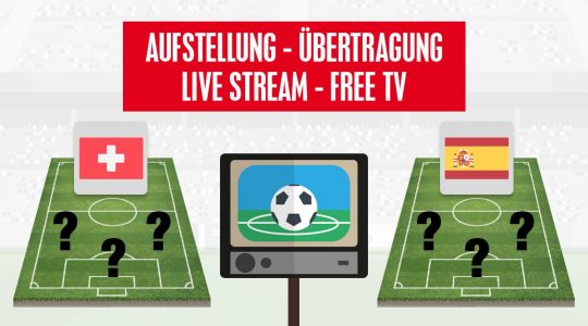 Schweiz - Spanien Aufstellung und Stream